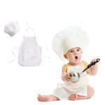 Nicoone Newborn Baby Chef Costume Photography Photos Prop Hat + Apron Outfit,Baby Chef Costume Set for Boys Girls Photography Props