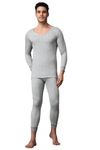 Wearslim® Men’s Cotton Quilted Winter Lightweight Thermal Underwear for Men Long Johns Set with Fleece Lined Soft Tailored Fit Warmer