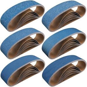 Shineboc 10-Piece 4 x 24 Inch 40-400 Grit Zirconia Sanding Belts, Heavy Duty Long-lasting Sanding Bands for Belt Sander, Rust Paint Removal, Wood Metal Grinding and Finishing