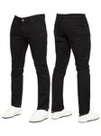 989Zé ENZO New Mens Stretch Straight Leg Jeans Casual Regular Fit Classic Basic Denim Pants KZ127 Black 38W / 30L