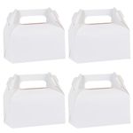 Swingers 50 Pack Gable Boxes,Treat Boxes,Candy Boxes,Party Favor Boxes with Handles,Paper Gift Bags for Kids,Birthday,Party,Wedding,Halloween,Christmas (White, 6.3x3.5x3.2 inch)