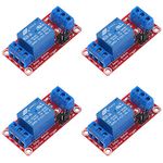 AEDIKO 4pcs Relay Module DC 5V 1 Channel Relay Board with Optocoupler Isolation Support High or Low Level Trigger