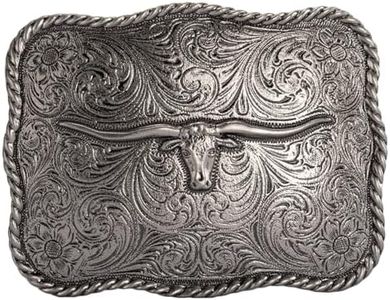 Western Cowboy Belt Buckle - Texas Bull Skull Belt Buckle for Men women