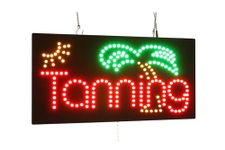 Tanning Sign, 24"x12", 60x30cm, TOPKING, Signage, LED, Bright, Open, Signboard, Display, Grand Opening, Gift