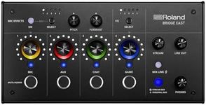 Roland BRIDGE CAST Dual Bus Gaming Mixer in Black | Pro Audio Streaming Interface and Mixer for Online Gamers | 32-Bit Hardware DSP | USB-C Windows and Mac Connectivity | XLR Input for Microphones