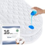 Bassinet Mattress Pad Cover-Fits for Halo BassiNest Swivel, Glide, Flex, Luxe & Premiere Series Sleeper, Waterproof Quilted Bassinet Mattress Protector 2 Pack, Cotton Terry Surface