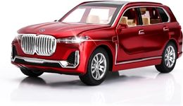 Sky Tech® BMW X7 SUV 1:32 Scale Model Car Exclusive Alloy Metal Pull Back Die-cast Car Diecast Metal Pullback Toy car with Openable Doors & Light Music Best Gifts Toys Kids【Colors as Per Stock】