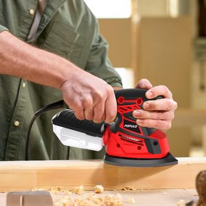 POPULO Electric Mouse Sander 130W – 12 Sandpapers, Dust Collector, Compact