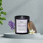 Divine Senses Vanilla & Lavender Matte Black Glass Jar Scented Candle | 40 Hours Burning Time | Natural Beeswax…