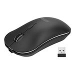 Arteck 2.4G Wireless Mouse with Nano USB Receiver Ergonomic Design Silent Clicking for Computer/Desktop/PC/Laptop and Windows 10/8/7 Build in Rechargeable Battery - Black