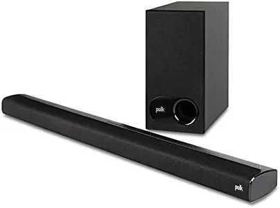 Polk Audio Signa S2 Sound Bar & Wireless Subwoofer – Exclusive VoiceAdjust Technology, Ultra-Slim Design, Works with 4K & HD TVs, HDMI & Optical, Bluetooth, Wireless Streaming