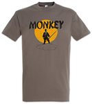 Urban Backwoods Monkey Magic Retro TV Series Men T-Shirt Grey Size L