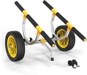 Bonnlo Kayak Cart, Heavy Duty Universal Kayak Trailer Adjustable Width 6.3"-18.7" Canoe Cart Dolly with 12" Flat-Free Kayak Wheels and Kickstand, 450 Lb Weight Capacity Kayak Trolley Transport