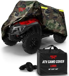 Badass Moto ATV Covers Waterproof Outdoor Heavy Duty, 4 Wheeler Cover – ATV Cover Four Wheeler Rip-Resistant, Night-Reflective Quad Cover, 4 Wheeler Accessories - NoZipper-Camo Large 95" Long