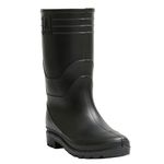 Hillson Welcome Gumboot | Waterproof, Anti-Skid, Comfortable Sole, Full Black, Protection against Oil, Acid, Chemicals | Size 08 INDIA/UK