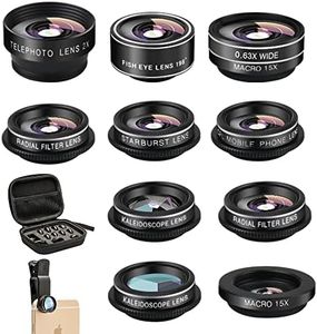 Mocalaca Phone Camera Lens (11 Lenses) Phone Lens Kit, Clip on Fisheye/Macro/Wide Angle Lens Attachment with Travel Case for iPhone 14 13 12 11 Xs X Pro Max Samsung Android Smartphone