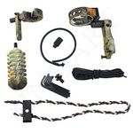 SinoArt Archery Acccessories Combo Set Archery Upgrade, 5 Pin Bow Sight with Level and Light, Arrow Rest, Stabilizer, Sling, Peep for Compound Bow and Recurve Bow (Camo)