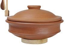 Craftsman Clay Handi/Pot with Lid for Cooking and Serving 2 Liter