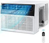 R.W.FLAME U-Shaped Air Window Conditioner, Full Window View, Ultra Quiet AC Unit, Cools up to 550 Sq. Ft. Living Room/Bedroom/Home, Remote Control, Energy Efficient, Washable Filter, White