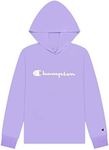 Champion Heritage Girls Long Sleeve Hooded Tee Shirt Big Kids Clothes (Signature Enchanted Lilac, Large)