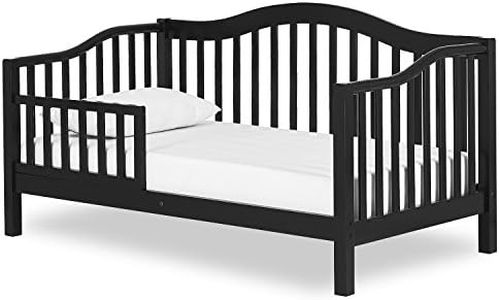 Dream On Me Austin Toddler Day Bed in Black, Greenguard Gold Certified, JPMA Certified, Non-Toxic Finishes, Low to Floor Design, Side Safety Guard Rail