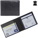 RHB Genuine Leather Disabled Blue Badge Holder with Timer Wallet – Secured Disability Parking Permit Cover with Hologram Protection (Timer not Included) (Black Brunch)