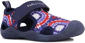 Nautica Kids Protective Water Shoe,Closed-Toe Sport Sandal For Boys and Girls-Kettle Gulf-Red White Blue Tie Dye Size-9