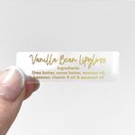 Custom text name lip gloss balm small clear stickers labels, Lip gloss packaging, Small favor stickers sheet - GLOSS10