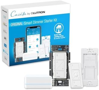 Lutron Caseta Smart Lighting Kit w/ Hub, Original Dimmer Switch, Remote & More, for LED Light Bulbs, Works w/ Alexa, Apple Homekit, Google Home, 150W, No Neutral Required, P-BDG-PKG1W-A