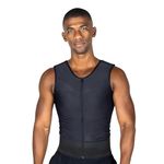 ContourMD Mens Compression Vest – Post Surgery Shirt Garment After Liposuction, Medical Grade Vest for Breast & Chest Support, Black, Large