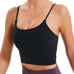 Lemedy Women Padded Sports Bra Fitness Workout Running Shirts Yoga Tank Top Black