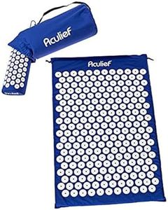 Aculief - Acupressure Mat and Pillow - Massage Mat Set - Stress and Pain Relief and Relaxation for Total Body Use - at Home and On-The-Go Use - 7000 Acupressure Points (Dark Blue)