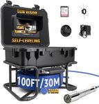 Sewer Camera 100FT,7'' IPS Sewer Camera Self Leveling, Zoom in and Out, 1080P IP68 Waterproof, 9 pcs Adjustable Light, Plumbing Snake Cam with DVR Pipe Video Inspection