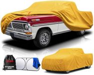 Waterproof Heavy Duty Truck Cover Custom Fit Ford F-100 1966-1983 SuperCab Long Bed(8.1'), Full Exterior Covers with Cotton Liner and Breathable Ventilation Mesh, Car Cover with Zipper