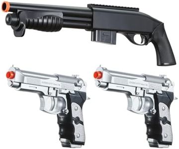GoldenBall Airsoft Pump Spring-Powered Shotgun and Dual Beretta Pistols Starter Kit (Black)