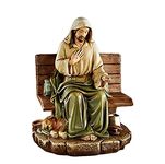 Needzo Homeless Jesus Sculpture with Matthew 25:40 Bible Verse, Catholic Home Decor Piece, 5 inches