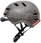 AWE® AWETech™ LED USB Helmet, 360° MEGAVisibility™ 28 Super Bright LED's, E-Bike/E-Scooter/Bike Graphite Large Junior/Adult 58-61cm Fully Rechargeable CE EN1078 *5 Year Crash Guarantee TUV Approvals