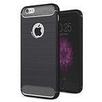 Vultic Carbon Fiber Case for iPhone 6 / 6S, Durable [Shock Absorption] Slim TPU Matte Lightweight Bumper Cover (Black)