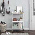 WINSTAR Metal Rolling Trolley with Lockable Wheels | Heavy Duty Multifunctional Metal Frame Cart | Ideal for Home, Kitchen, Bathroom and Office Storage | (White, 3-Tier Seller Shipped)