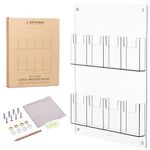 Brochure Holder Wall Mount - 4x6 Inch Flyer Holder to Display Pamphlets, Flyers, Letters, Booklets - Clear Acrylic Wall Stand Ideal for Retail Business - Literature Organizer Rack (8 Pockets)