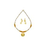 Handmade Set Jewelry for Women, Long Necklaces for Women, Gold Plated Earrings & pendant, 24K, Sun Circle Spiral, Pre-Columbian, Exclusive & Elegant Designs. Meaningful jewelry for well-being. Yellow