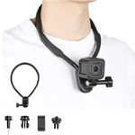 Kalofaye Silicone Neck Hanging POV Selfie Mount with Phone Clip Vertical Mount Kit Hands Free Video Vlog Necklace, Lanyard Strap Attach Attachment for GoPro12 Insta360 DJI Action Camera iPhone Android