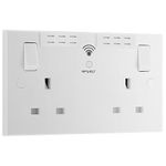 BG Electrical Double Switched Power Socket and Wi-Fi Repeater