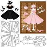 BENECREAT 2 Styles Party Dress Shirt Bowtie Bow Cutting Dies, 3D Cute Skirt Dress Carbon Steel Embossing Template for Making Photo Decorative Paper Scrapbooking, 0.08cm Thick