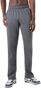 Champion Men's Everyday Cotton Open Bottom Pant, Granite Heather, Medium