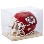 Football Helmet Display Case - Acrylic Full Size Helmet Display Case with Wooden Base for Football Helmet