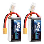 Zeee 3S Lipo Battery 1500mAh 11.1V 120C RC Battery with XT60 Plug for FPV Drone Quadcopter Helicopter Airplane RC Boat RC Car RC Models (2 Pack)