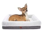 Orthopedic Dog Beds for Large Sized Dogs, Waterproof Dog Bed, Bolster Sides Dog Sofa Bed with Removable Washable Cover & Non-Skid Bottom, Egg Foam Big Dog Couch for Pet Sleeping, Gray Pet Bed