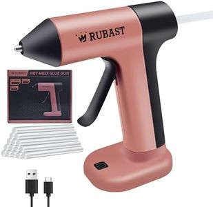 RUBAST 4V Glue Gun, Hot Glue Gun Cordless with Rapid 30s Preheat, Auto Shut-Off, Anti-drip Nozzle, and 20 Premium Glue Sticks, 2000mAh Type-C Rechargeable, Mini Glue Gun for Crafting