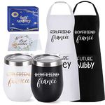 JETIKON Engagement Gifts for Couples Bride and Groom To Be Gift Set Fiance Fiancee Gift for Him and Her Boyfriend and Girlfriend Apron Wine Tumbler Gift Set Newly Engaged Gift Set for Mr and Mrs,